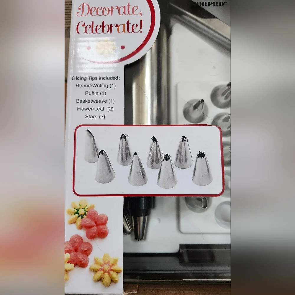 Norpro Stainless Steel Cookie/Icing Press with Storage Case New